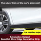 Black anti-collision trim with silver edge and red reflective line on car side.
