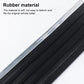 Close-up of black rubber anti-collision strip with ribbed texture and silver edge.