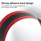 Curved black anti-collision strip with red reflective border and glossy top.