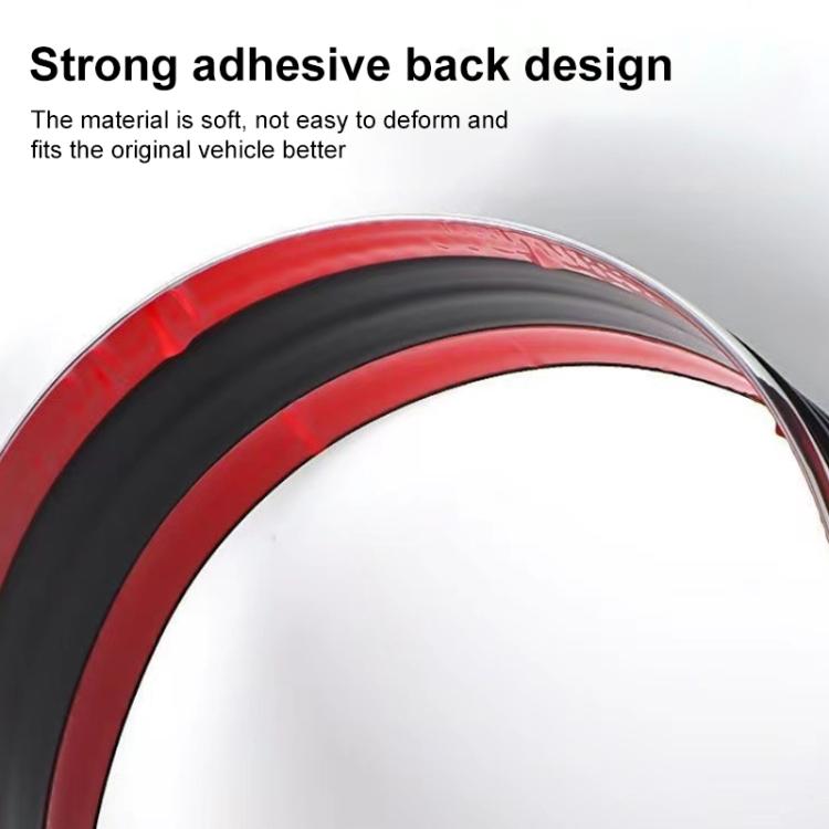 Curved black anti-collision strip with red reflective border and glossy top.