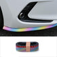 Car front bumper lip strip with rainbow iridescent glitter rubber edging.