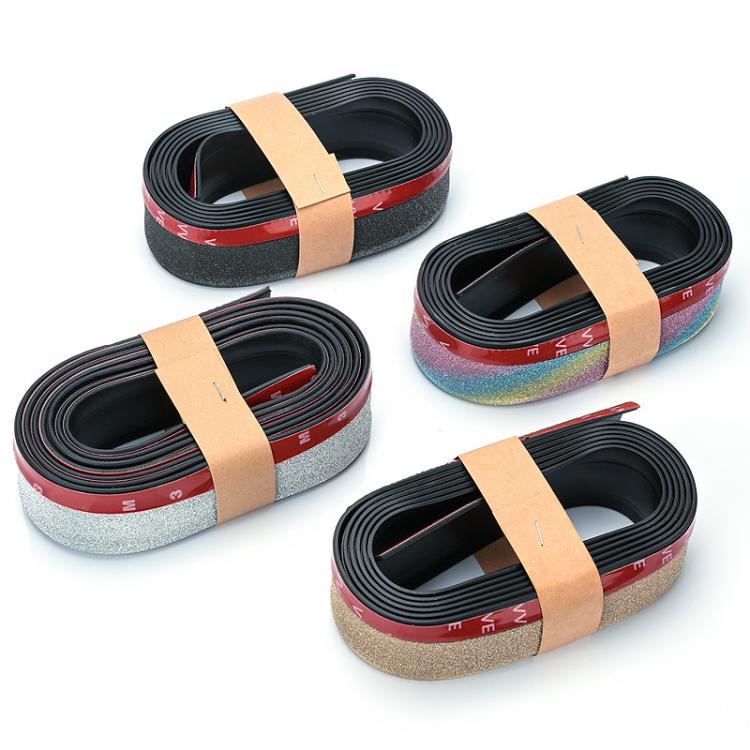 Set of front lip protection strip rolls with glitter rubber edges and red accent bands.