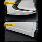 Car front lip and side skirt with rainbow iridescent anti-collision protection strip.