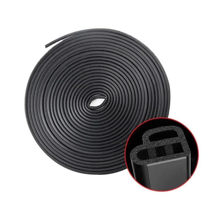 L-type black rubber seal strip, rolled coil with L-shaped cross-section