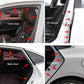 Black L-type rubber seal strip placed along car door frame edges