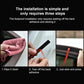 Black L-type rubber seal strip being pressed into place during installation