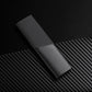 Black leather seat belt shoulder guard with carbon-fiber texture panel