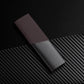 Brown leather seat belt shoulder guard with carbon-fiber texture panel