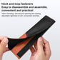 Car seat belt shoulder guard with orange leather trim, carbon-fiber panel, hook-loop closure
