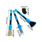 Car cleaning brush set with elbow connector and angled soft bristle heads