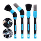 Car cleaning brush set with black handles, blue grips, and soft bristle heads
