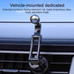 Vehicle-mounted air vent holder with hinged extension rod and ball head, black metal