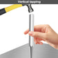 Octagonal center punch locator tool held in hand, pointed tip ready for vertical tapping.