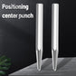 Two octagonal center punch locator tools standing upright with pointed metal tips.