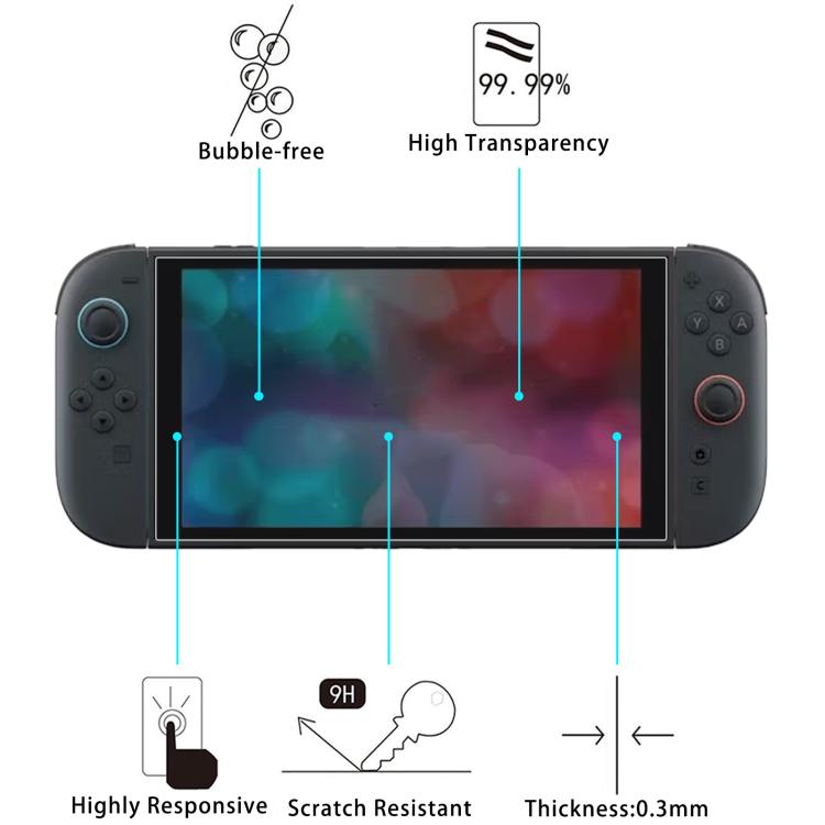 Tempered glass screen protector with bubble-free, high transparency, scratch-resistant design