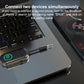Bluetooth AUX audio adapter with 3.5mm connectors, dual-device pairing layout