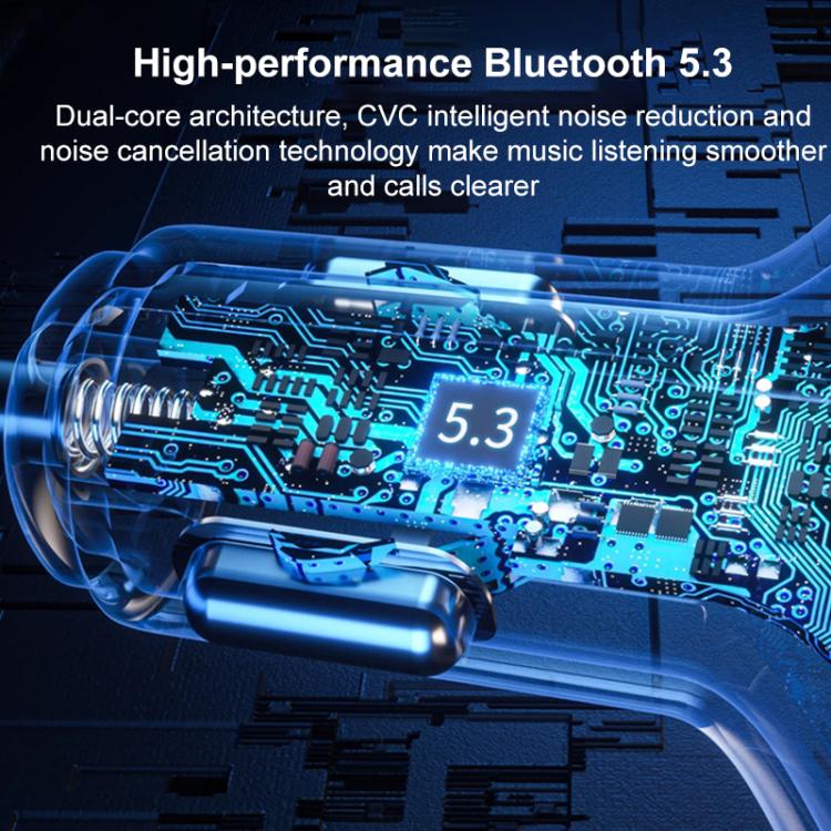 Car Bluetooth hands-free charger with glowing blue circuit-board design