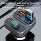 Car Bluetooth hands-free charger with QC3.0 and PD USB ports and blue LCD display