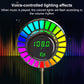 Car Bluetooth hands-free charger close-up with colorful LED ring display