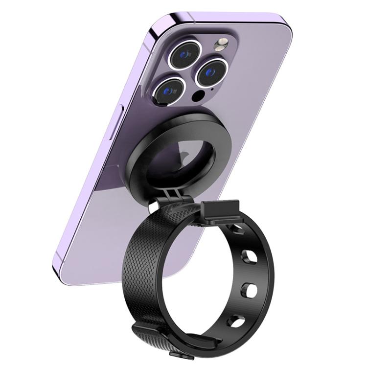 Magnetic phone holder ring with adjustable stand for iPhone MagSafe devices