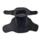 Motorcycle knee pads with plush-lined inner padding and wide wrap-around straps