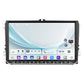 Android car central control head unit with 9-inch touchscreen display and side mounting brackets