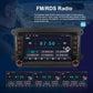 Android car FM/RDS radio display on 9-inch touchscreen with preset frequency readout