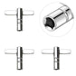 Universal drum tuning key with T-handle and square socket, chrome finish