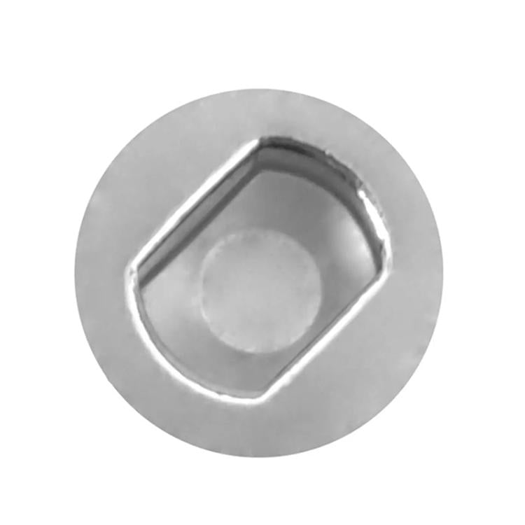 Shock absorber socket end view showing square interior opening on metal housing