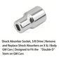 3/8 drive style shock absorber socket with hollow end and shiny metal finish
