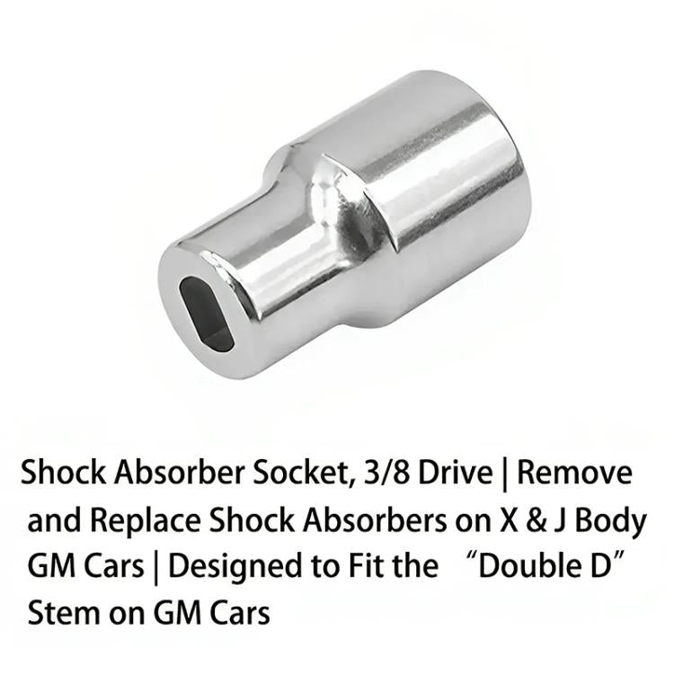 3/8 drive style shock absorber socket with hollow end and shiny metal finish