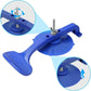 Blue suction cup clamp with metal screw post and locking arm for glass repair
