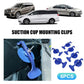 6-pack suction cup mounting clips with blue arms and metal screw posts