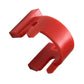 Red heater hose disconnect tool clip with curved opening