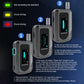 Breathalyzer tester with step indicators and status text on dark display