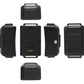 Waterproof GPS dog collar locator, black tracker with multiple side views