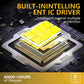 LED headlight driver circuit board with yellow LED chip module close-up