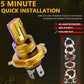 LED headlight bulb with quick-install design infographic, gold base