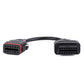 OBD diagnostic cable with 16-pin and 12-pin plugs, red-lined insert and black housing.