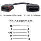 Pin assignment diagram for OBD 16-pin to Komatsu 12-pin diagnostic cable.