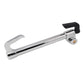 Steering wheel lock with chrome shaft and black end clamp, extended design