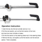 Extendable steering wheel lock with key inserted and black rubber clamps