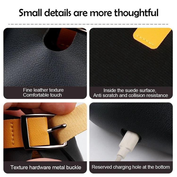 PU leather hanging bag details: metal buckle, suede lining, reserved bottom charging hole