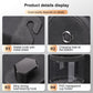 Grey car cup holder details: metal hook, base hole, clear PVC cup