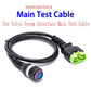 OBD2 main diagnostic cable with green connector and blue circular D-sub plug