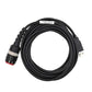 Black diagnostic cable with USB-A plug and angled circular connector housing