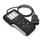 Handheld OBD car diagnostic scanner with connected cable and control keypad