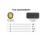 Pin assignment diagram for Kubota 4-pin connector to OBDII 16-pin female