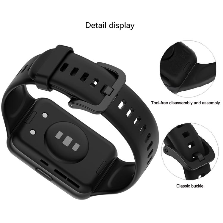 xDfind Quick Release Solid Color Silicone Watch Band, For Huawei Watch Fit 2