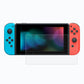 Tempered glass screen protector film for Nintendo Switch on blue/red console, curved edges